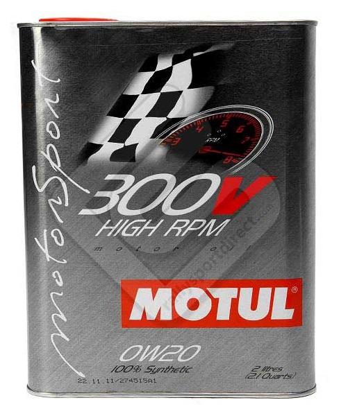 Ulei de motor sintetic MOTUL 300V HIGH RPM 0W20, 2 litri